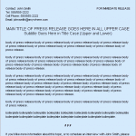 Free sample press release