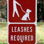 Leashes required sign