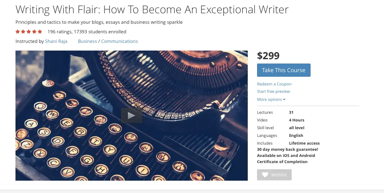 free writing course