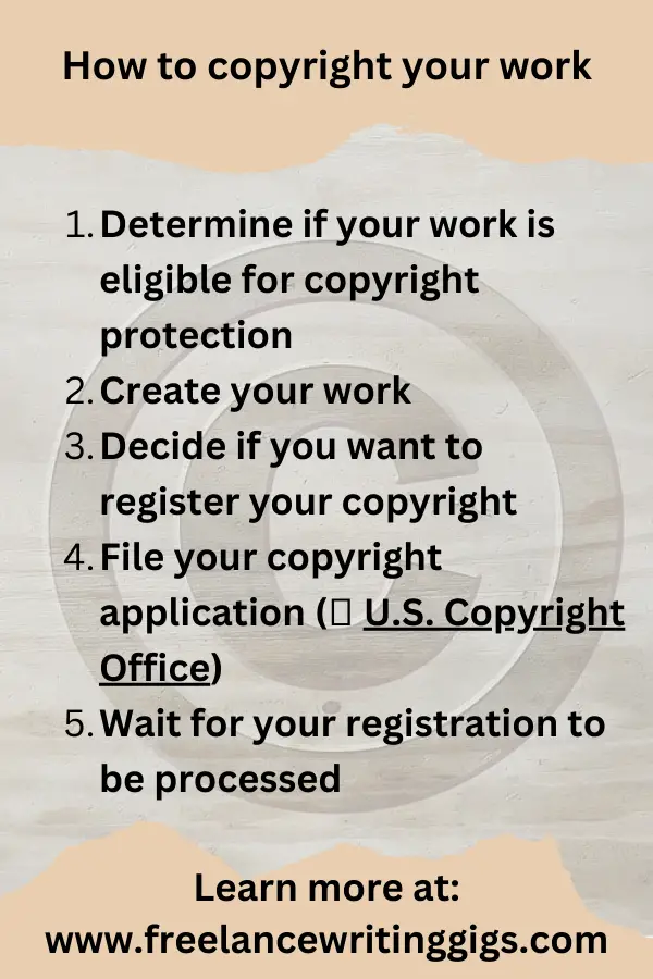 steps to copyright