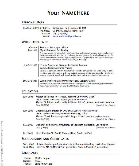 simple resume writer