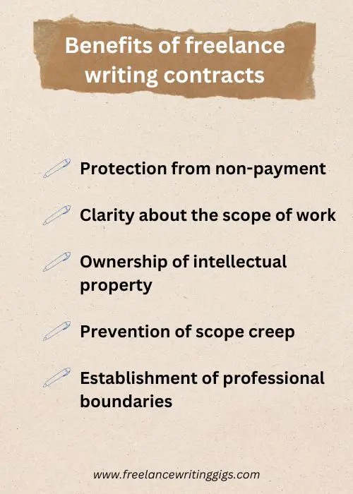 benefits of a freelance writing contract